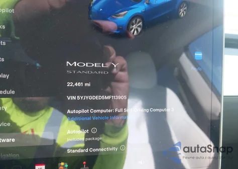 2021 Tesla Model Y Standard Range Rear-Wheel Drive from USA, damaged, VIN 5YJYGDED5MF113905